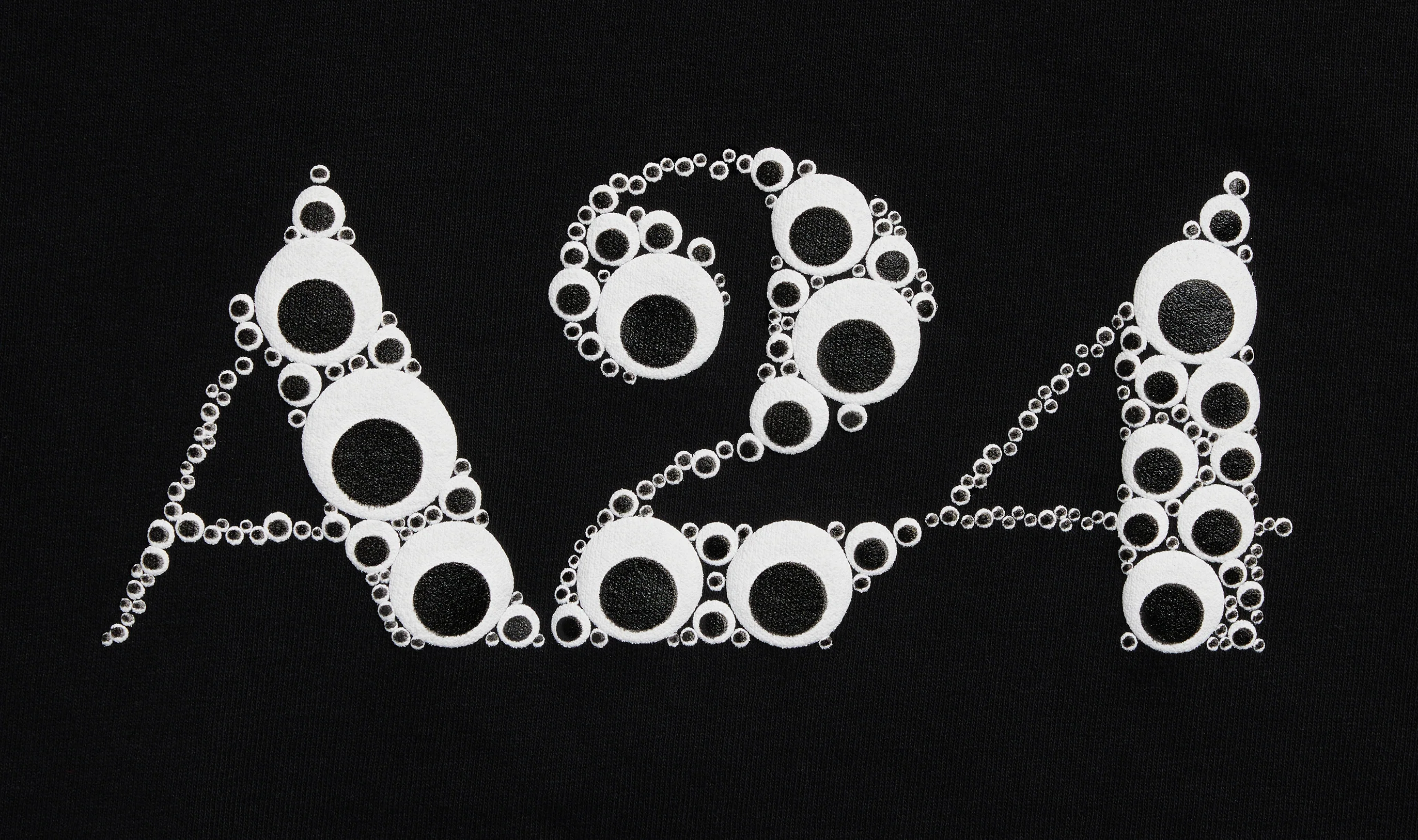 Black Googly Eye Puff Print Logo Tee - Image 2
