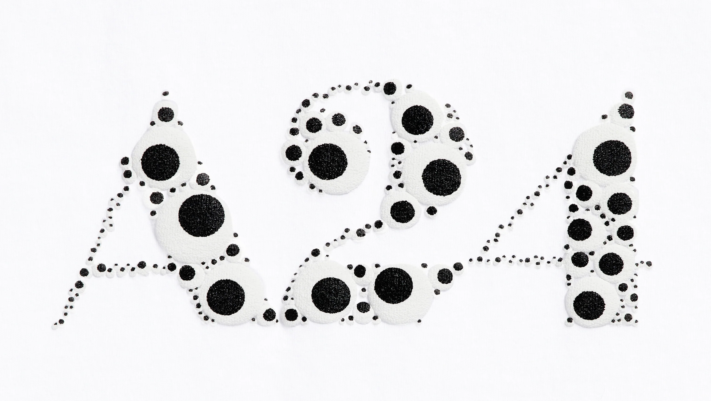 White Googly Eye Puff Print Logo Tee - Image 2