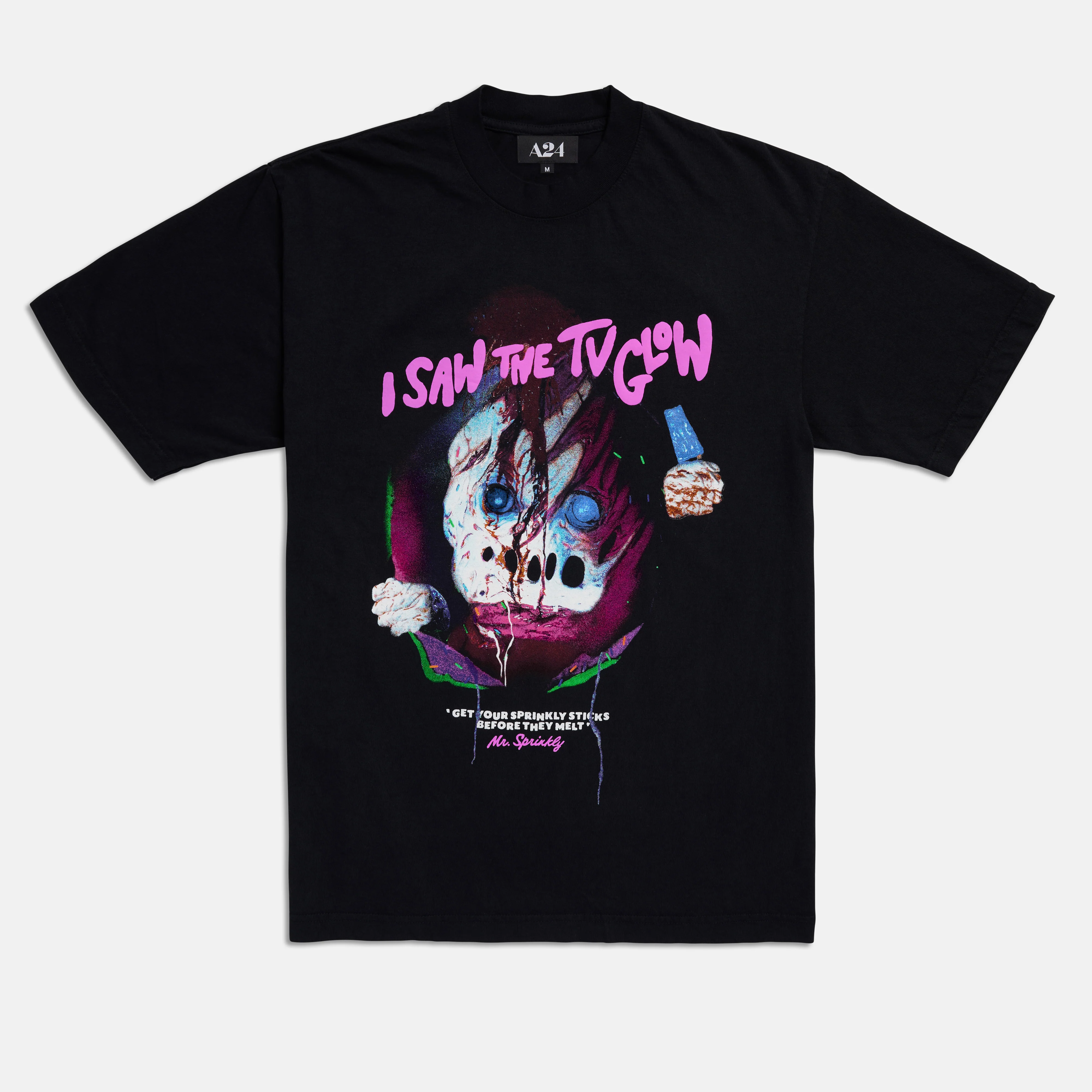 I Saw the TV Glow Puff Print Mr. Sprinkly Tee