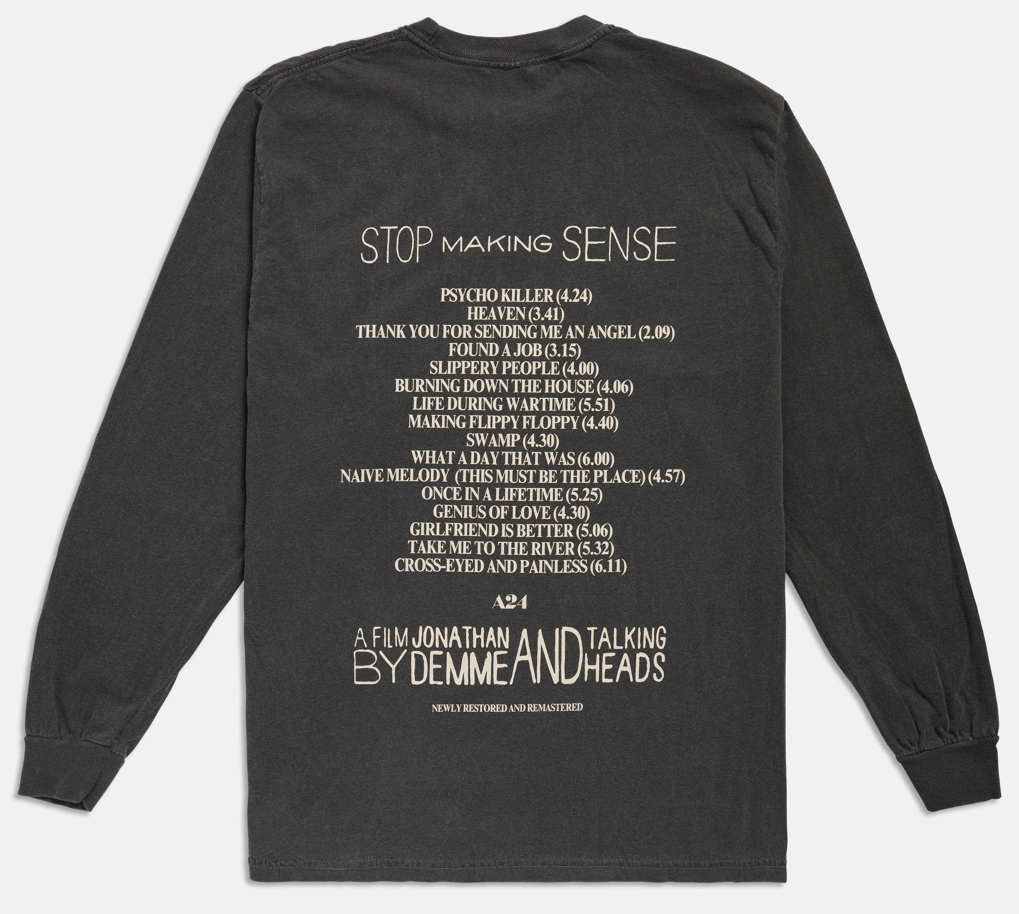 Stop Making Sense Setlist Long Sleeve - Image 2